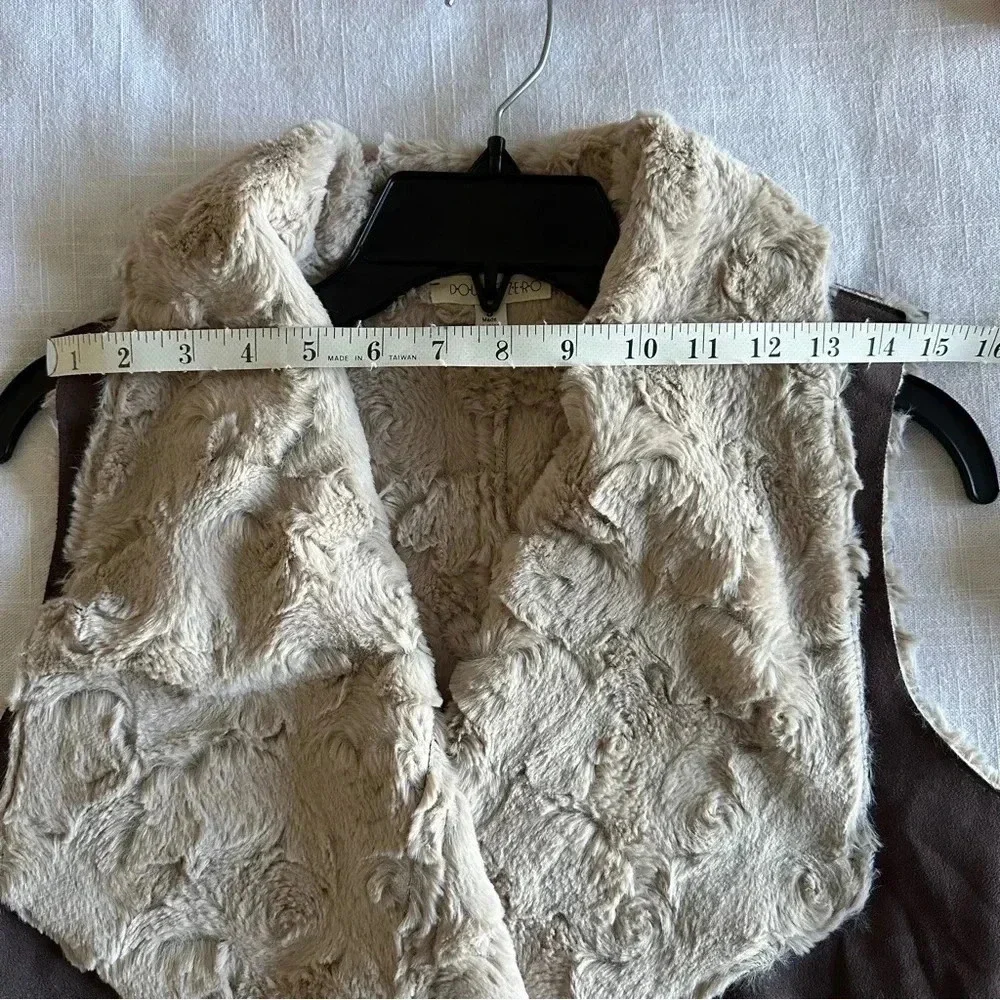 Faux Leather Womens S Open Front Vest Boho Western Country Equestrian Cowgirl - Picture 8 of 10